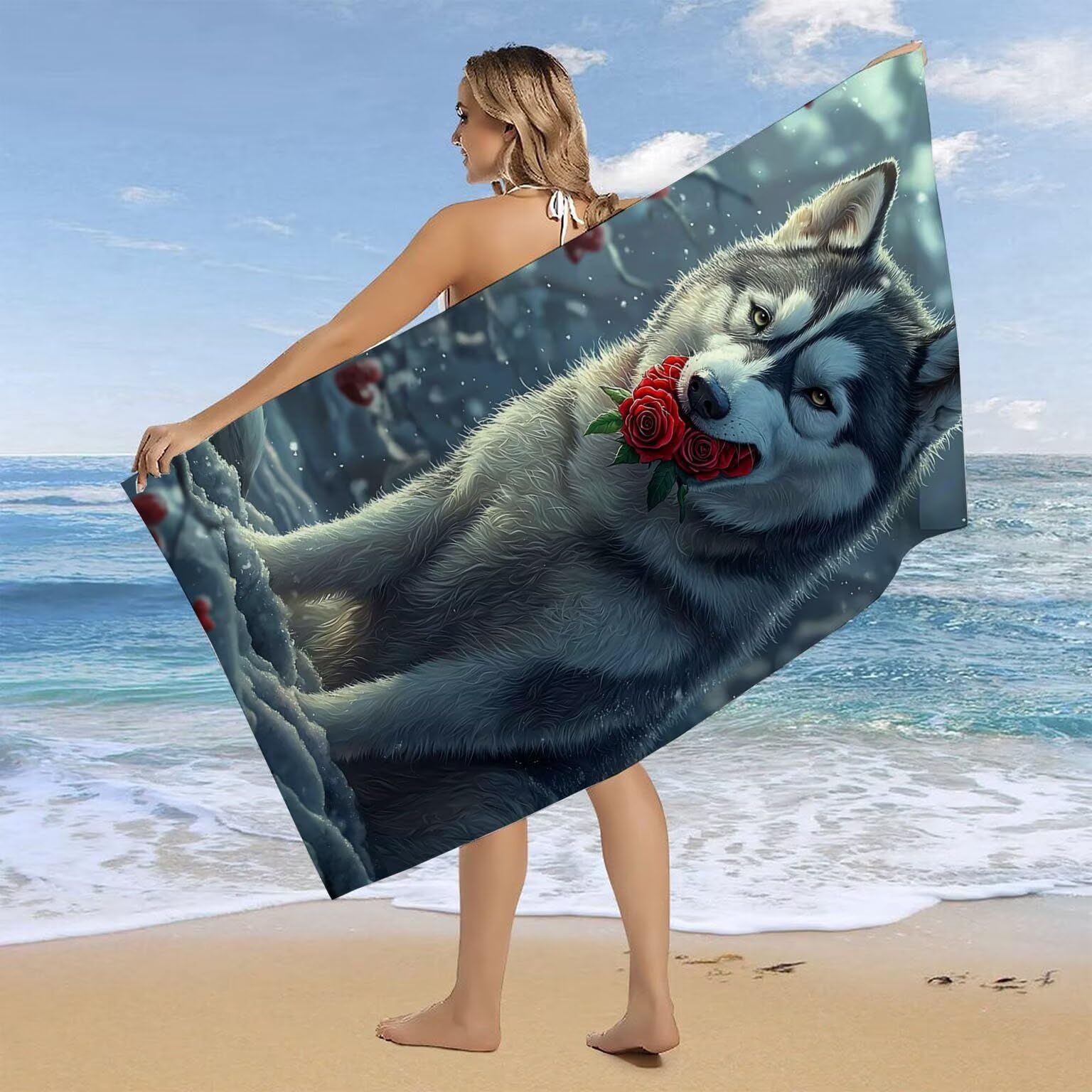 Telo Mare Microfibra Asciugamani Teli da Spiaggia Asciugamano Palestra 2 Set Antisabbia 100 x 200 cm xxl Donna Accessori Mare Telo Mare Grande per Piscina Bagno Regali Travel Regali (Rosa Cane) U-612