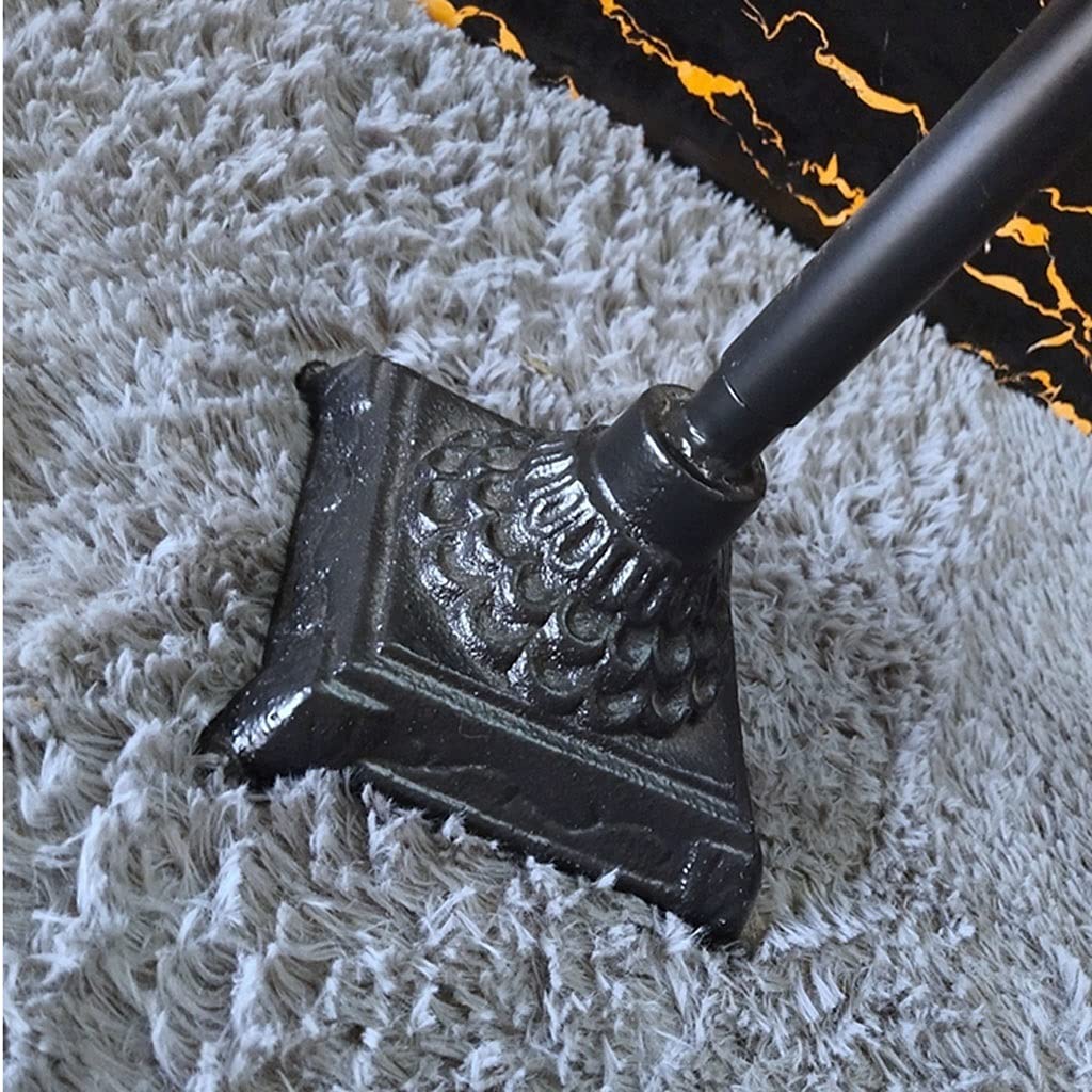 Set di attrezzi per caminetto Strumento di camino in stile europeo Set di accessori da camino a 5 pezzi Pinze da camino Pinze da poker Base Base e pennello in ferro battuto decorazione del camino nero