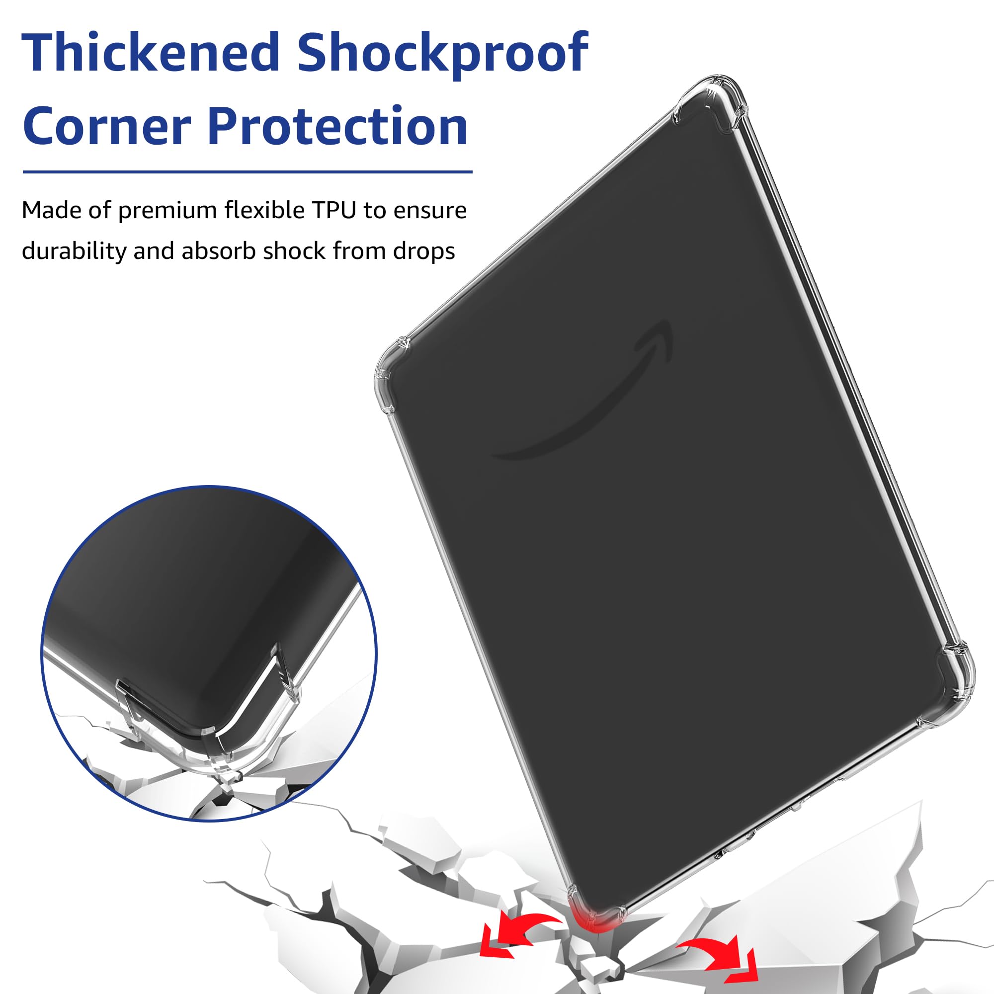 Coque pour Kindle Paperwhite 12ème génération 2024 7" et Kindle Colorsoft Signature Edition, légère, anti-rayures et antichoc en TPU souple