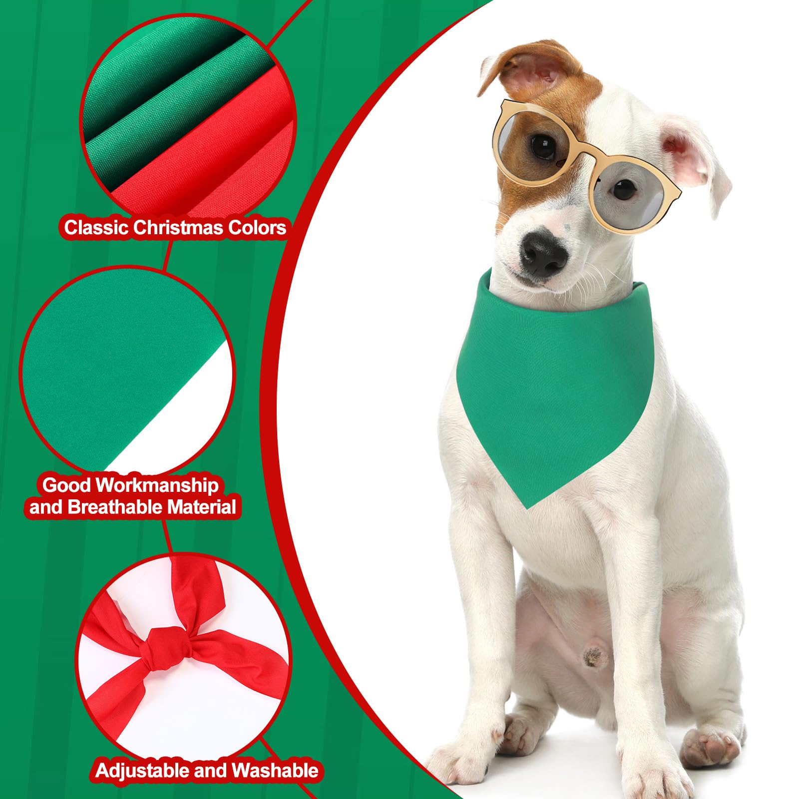 Abbylike 50 pz rosso verde bianco cane bandane Bulk Natale Plain Bandane per cani trasferimento di calore triangolo bavaglini per cani bandane fai da te per cani cuccioli gatti animali domestici