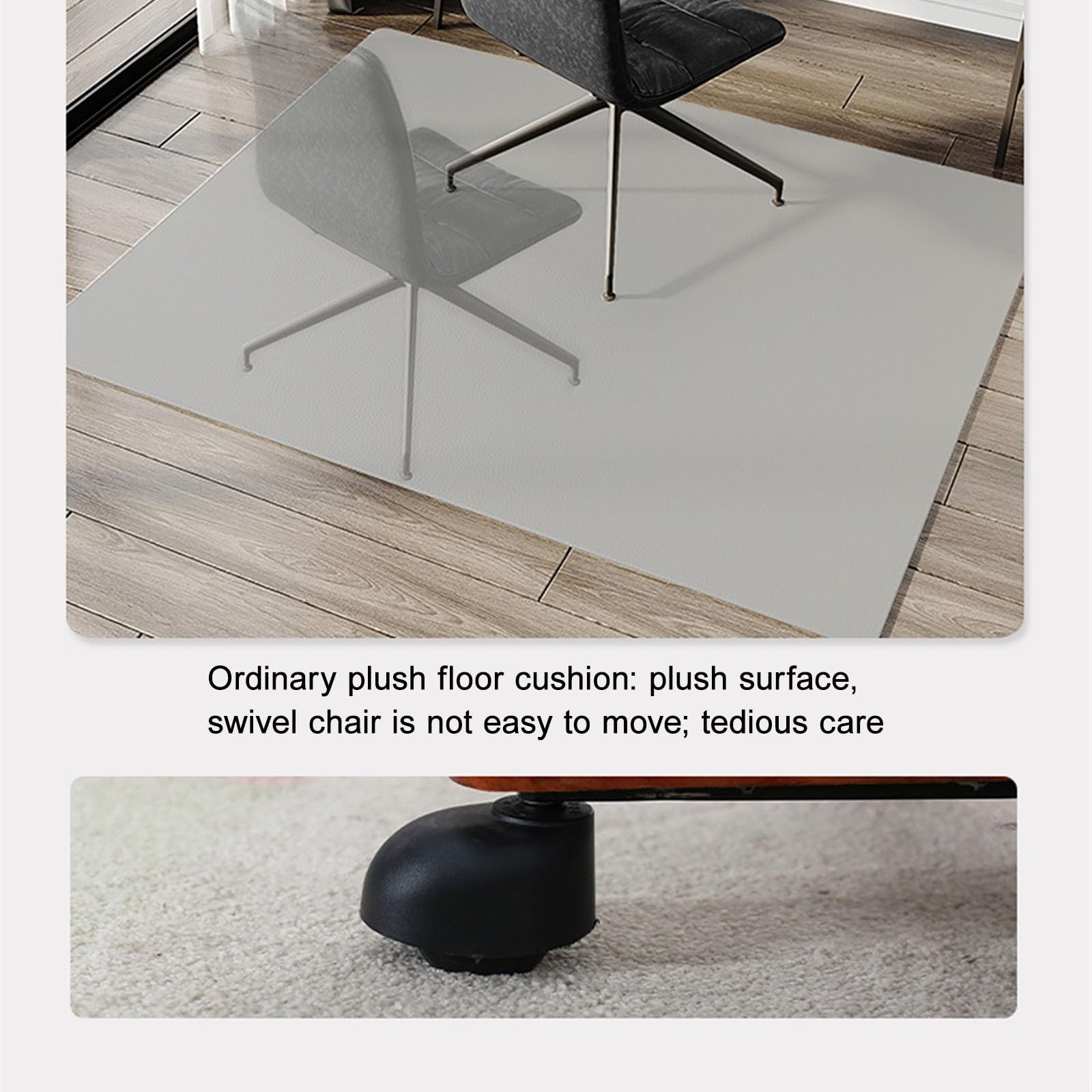 Tapis de chaise de bureau haute performance pour moquette et carrelage, imperméable, glisse facile, 50 x 120 cm, gris foncé, protection pour la maison et le bureau