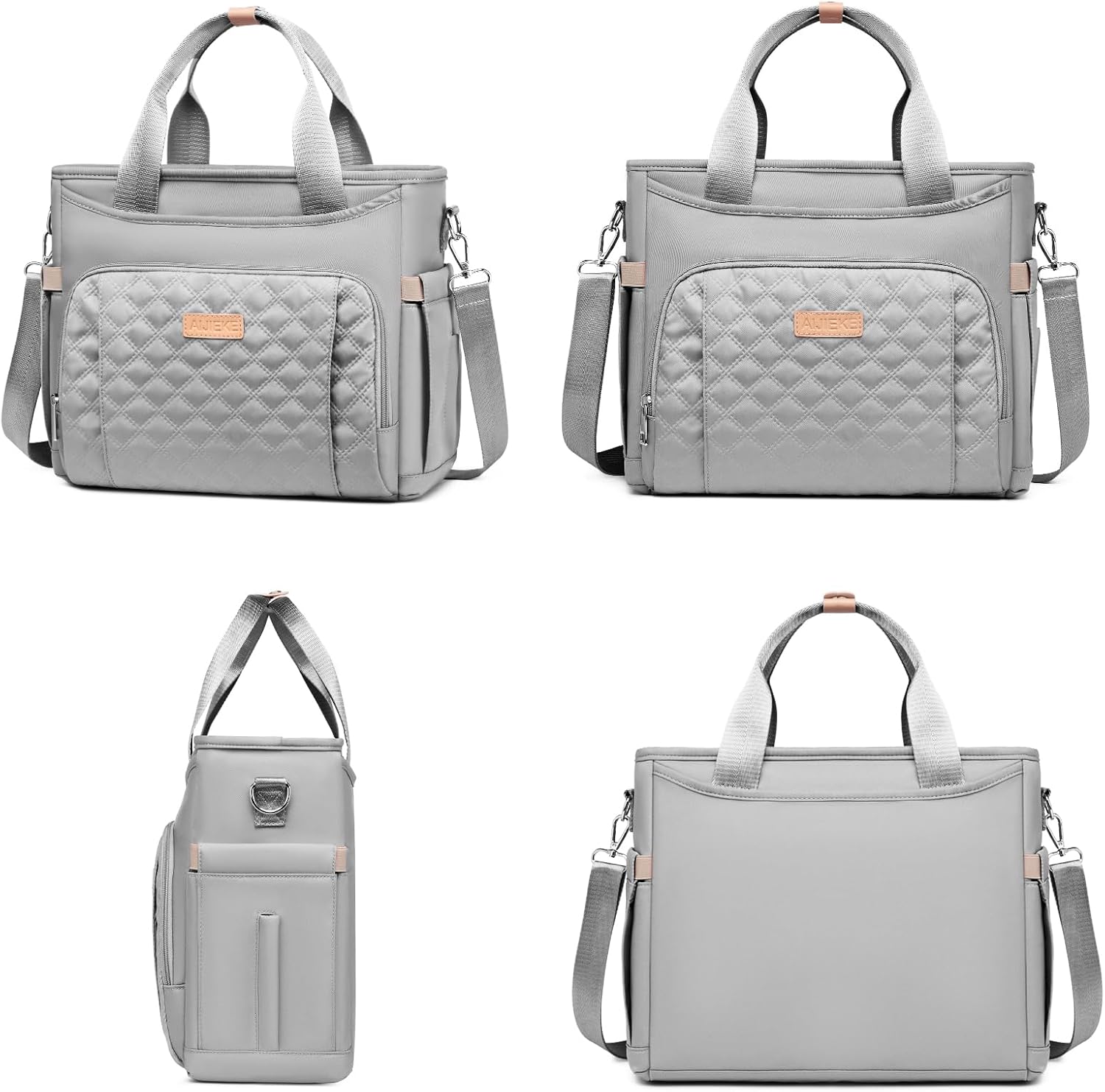 AIJIEKE Insulated Lunch Bag for Men Women, Lunch Box, Lunch Tote for Work, Large Leak Proof Cooler Bag with Removable Strap, Reusable Adult Lunchbag, Picnic, Office, Beach, Grey - Image 7