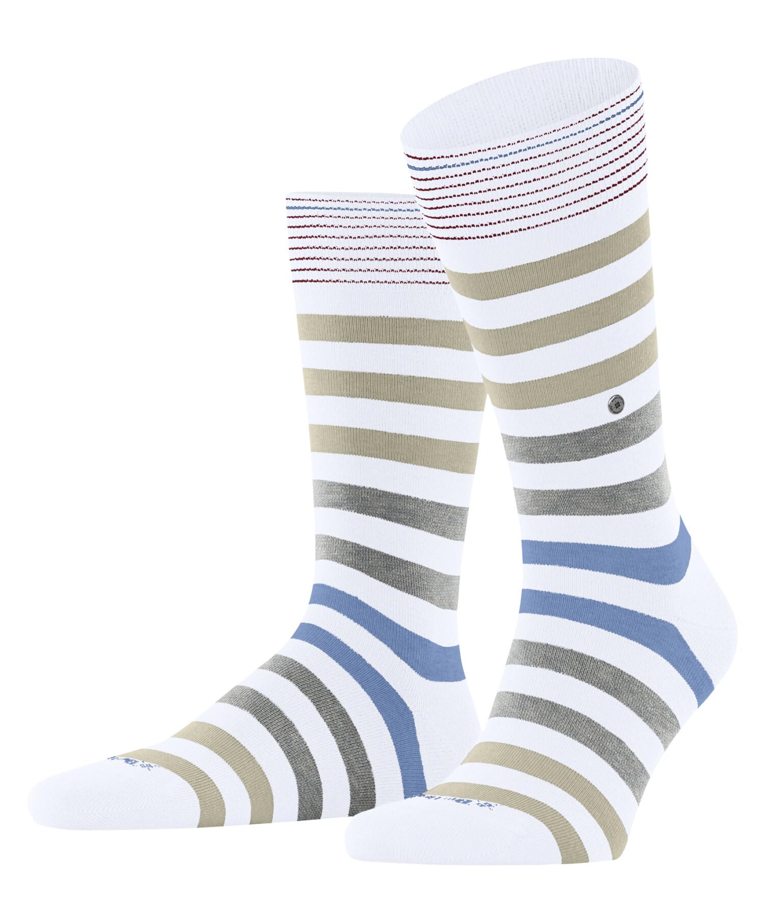 Burlington Men's Blackpool M So Cotton Patterned Socks 1 Pair, White 2002, 6.5-11