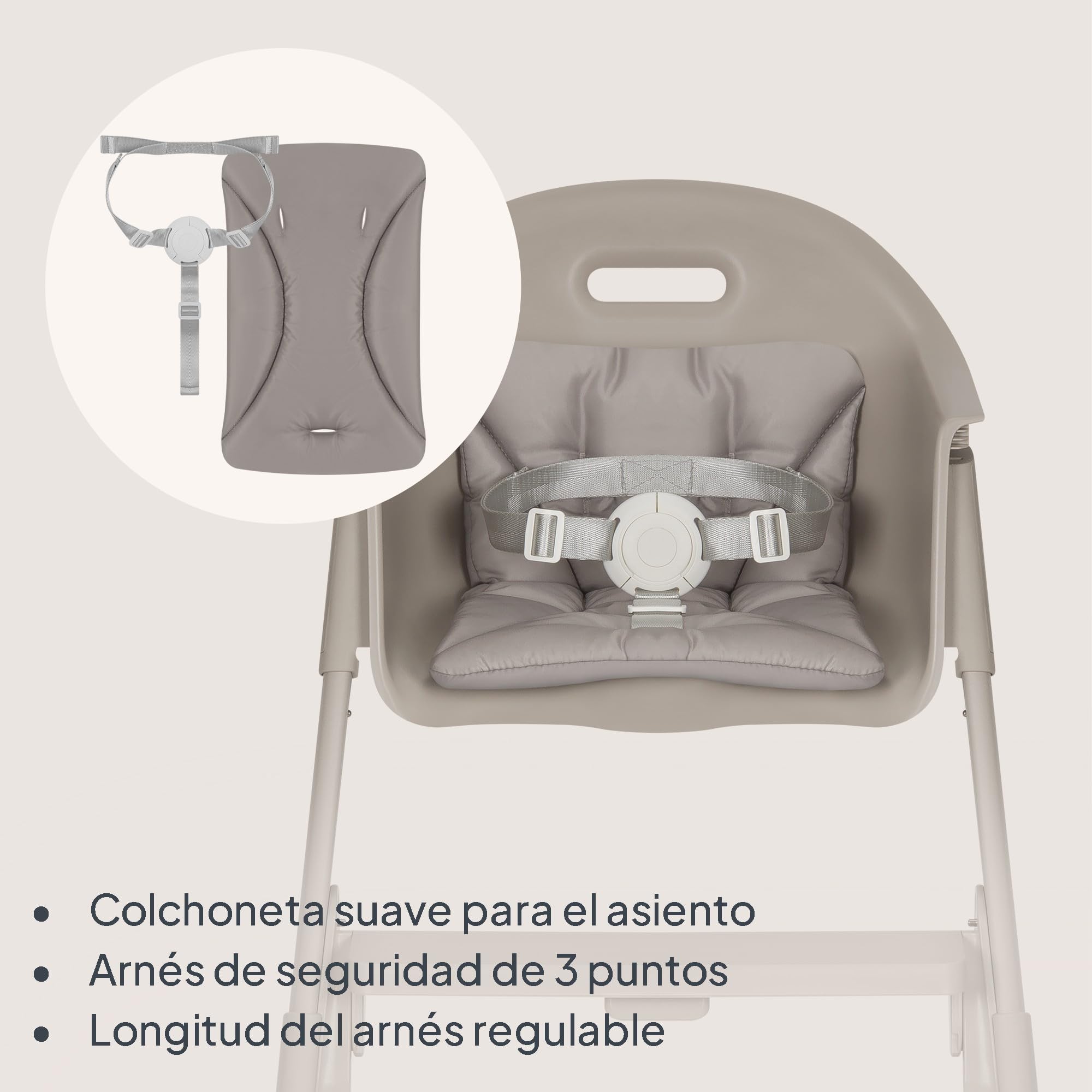 Lionelo Beny Trona Bebé Segura Sillas Tronas 6–36 Meses, Hasta 15 kg, para Bebécon Bandeja Regulable, Fácil de Limpiar, Reposapiés Ajustable a una Mano, Arnés de 3 Puntos, Inserto Lavable | 2 posiciones de la bandeja, reposapiés ajustable con una mano, ci