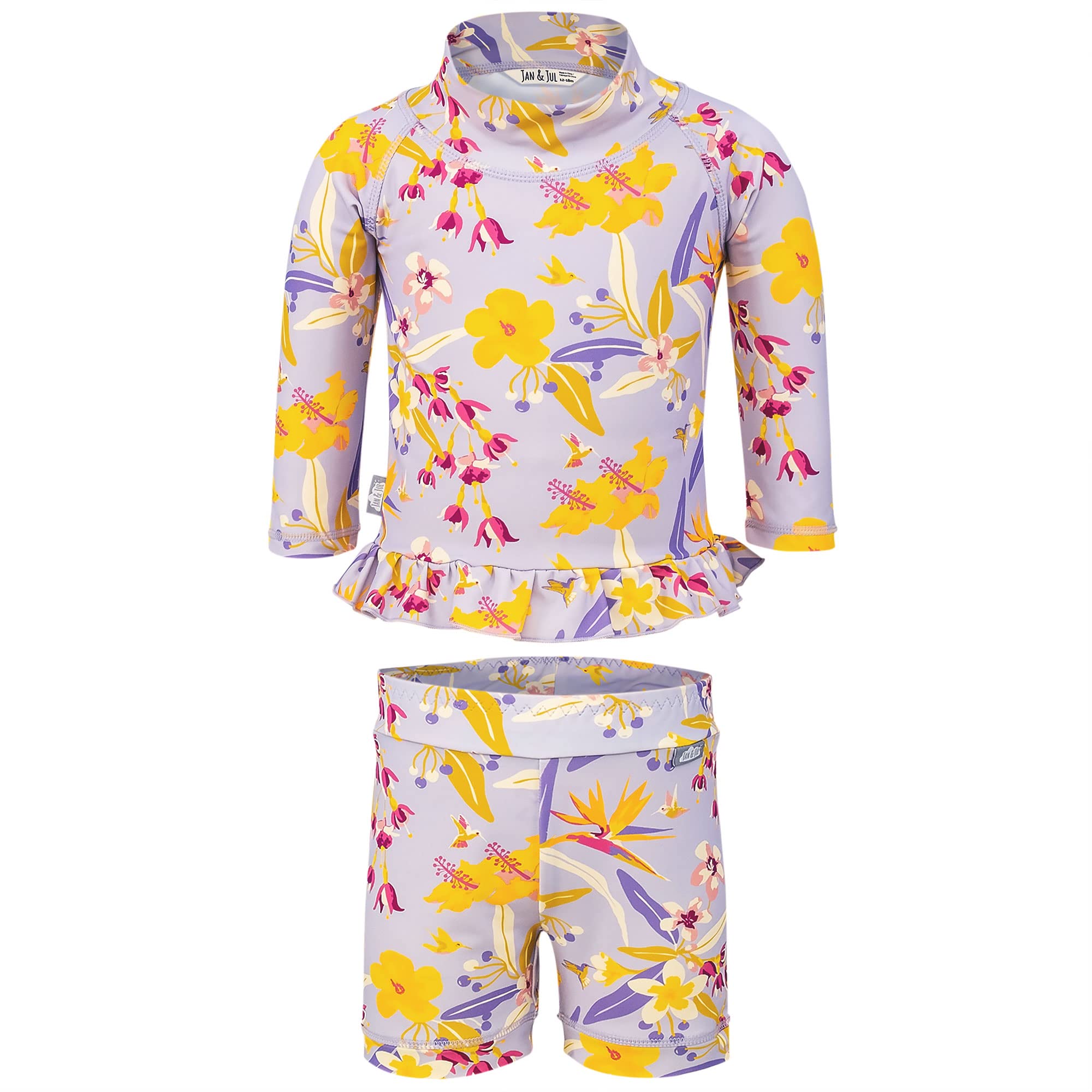 JAN &amp; JUL Long Sleeve 2-pc UV Swim-Suit Set with Shorts (Baby, Toddler, Kids)