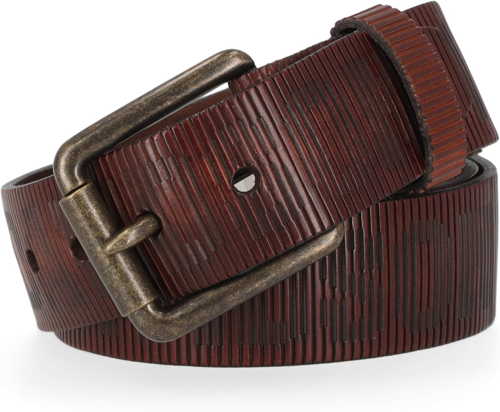 Men's Laser H-D Logo Genuine Leather 38mm Belt - Brown