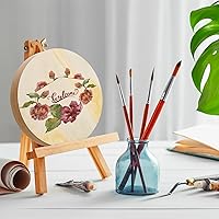 Vista 8 de DEAYOU Paquete de 6 círculos de madera MDF, tablero redondo de madera sin terminar de 6 pulgadas, placa de disco de madera para manualidades