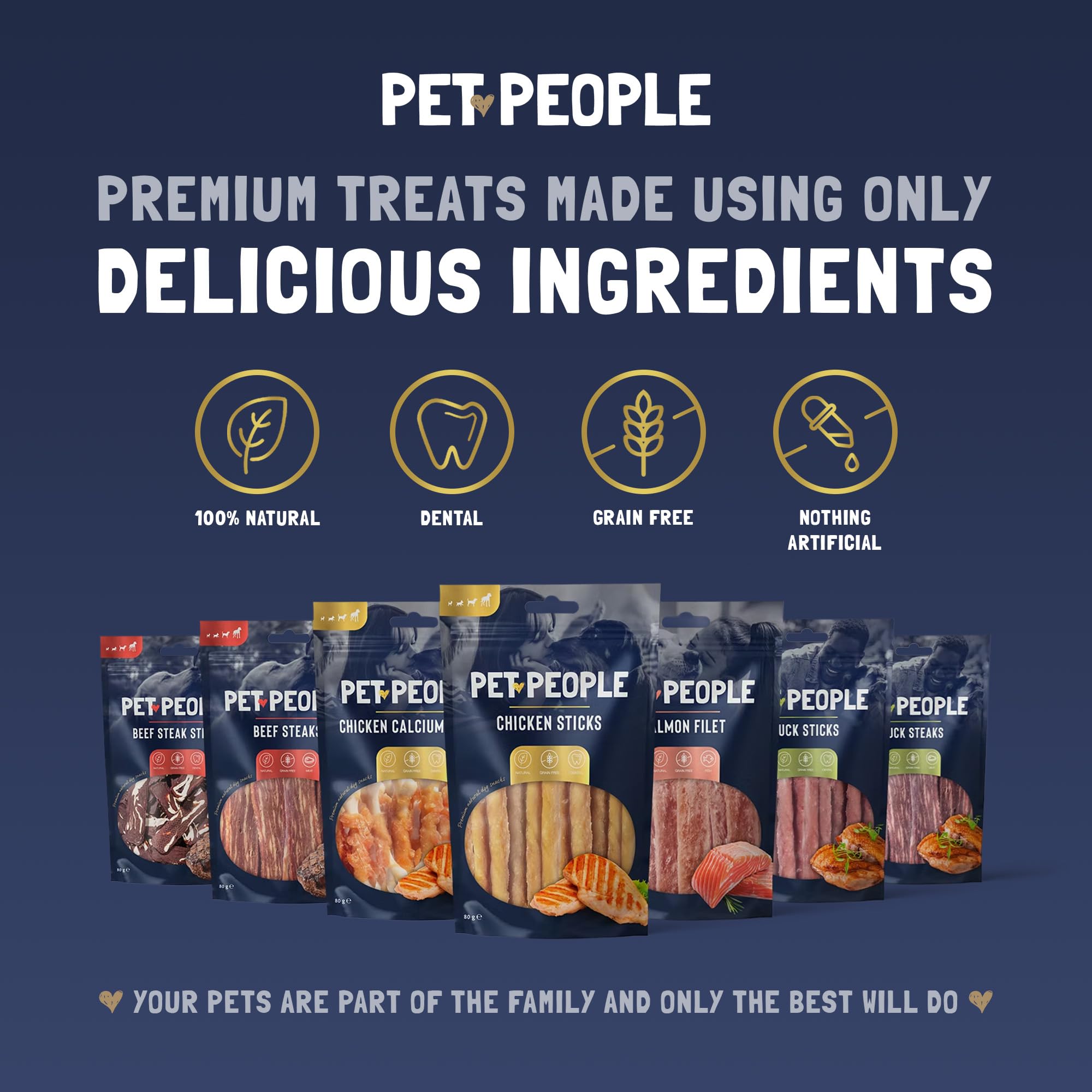 Pet People Chicken Strips 80g, Natural, Grain Free, High Protein, Dental Care, Dog Snacks - 8pc, 80g (10 Bags) - Image 3