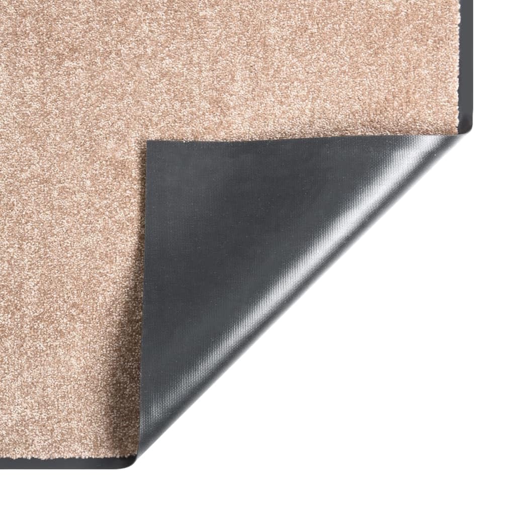 Felpudo beige 60 x 80 cm terciopelo con parte trasera de vinilo antideslizante para entrada, pasillo, terraza, balcón, interior y exterior como protección del suelo y rascador