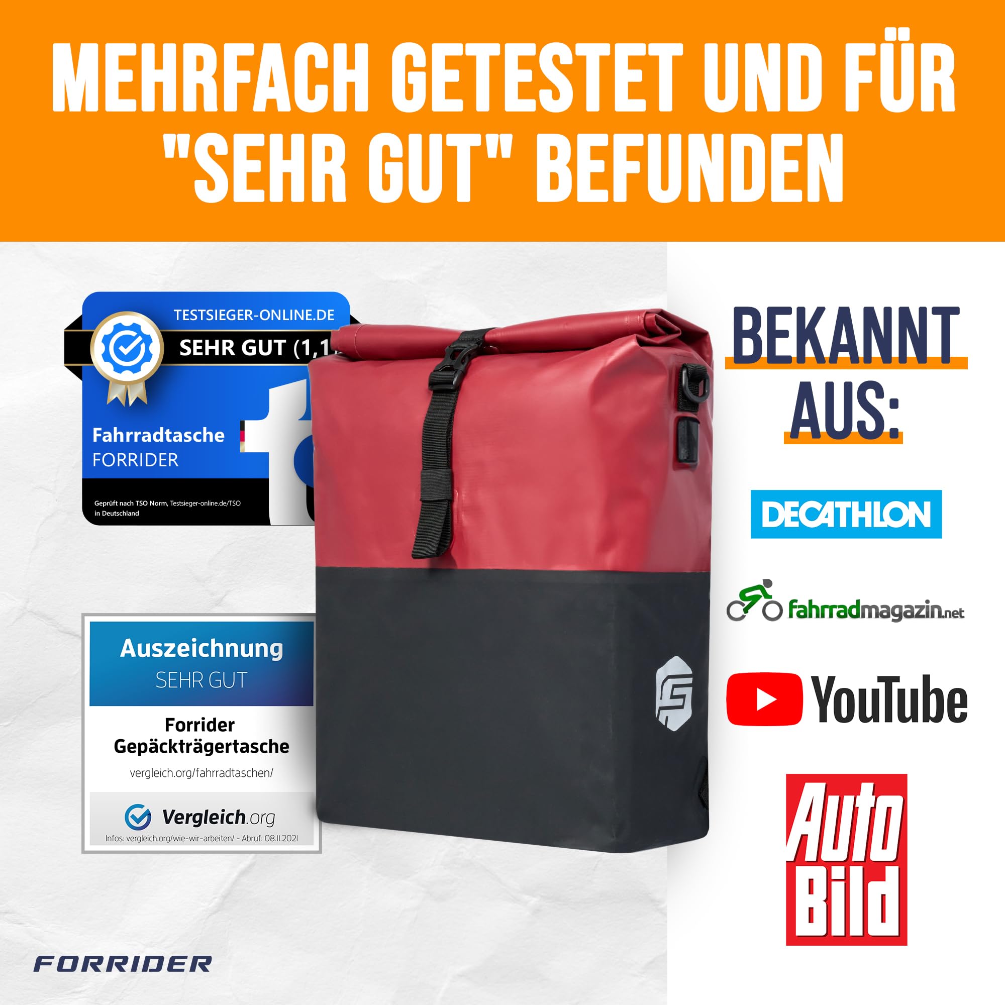 wasserdichte fahrradtaschen Bike Bag - groe & wasserdichte Gepcktrgertasche  VALKENTAL.com
