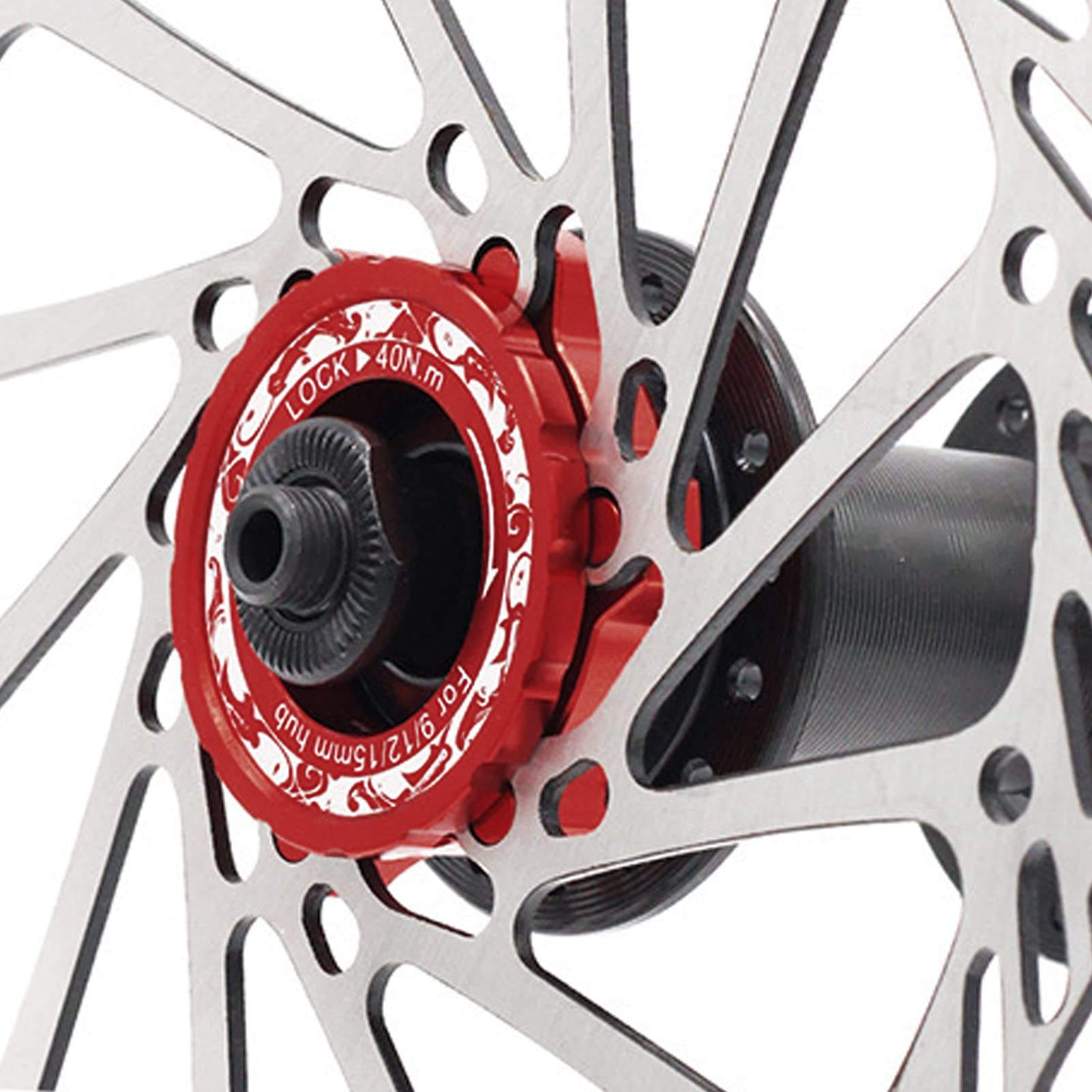 BuyWeek Adaptador de Bloqueo Adaptador de Rotor, 6 Pernos de Aleación de Aluminio para Bicicleta (Rojo)