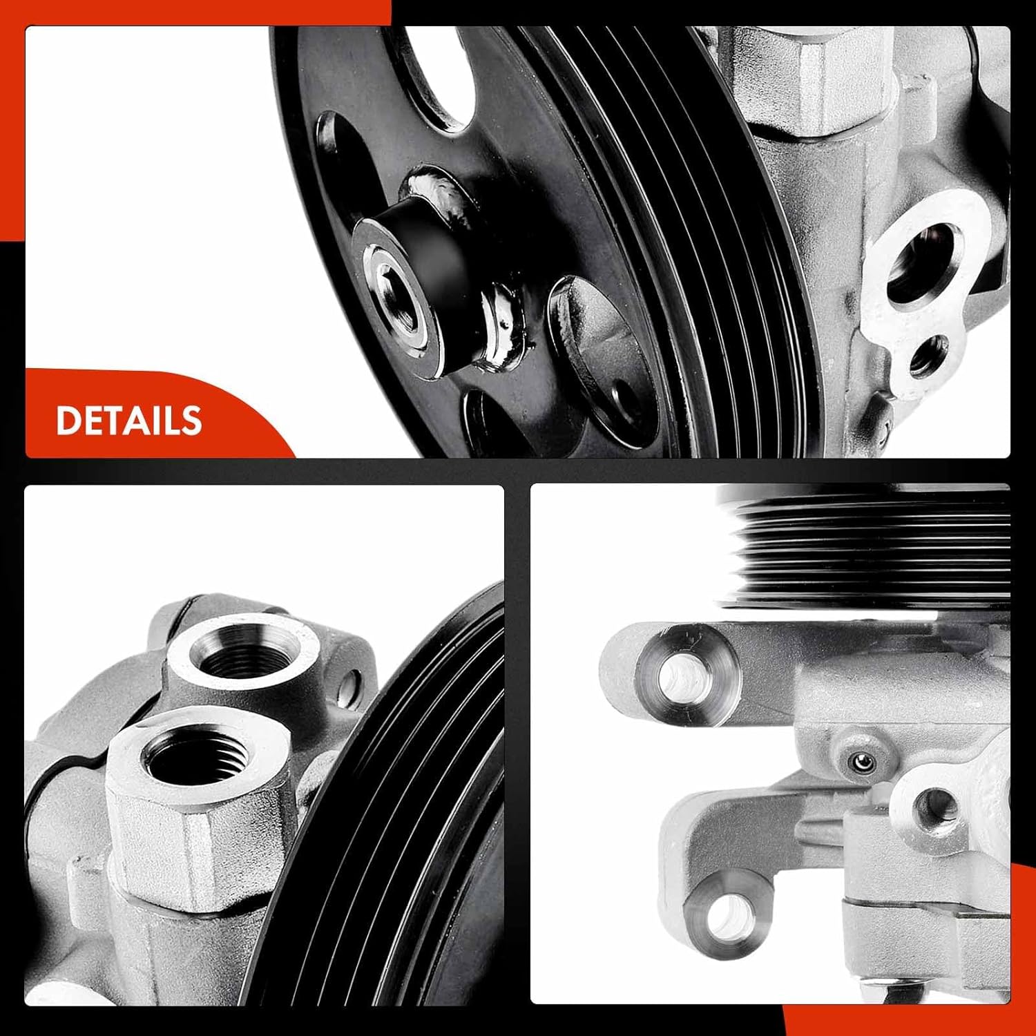 A-Premium Power Steering Pump, with Pulley, Compatible with Mazda 6 2009 2010 2011 2012 2013, V6 3.7L, Replace # GS4H32650B