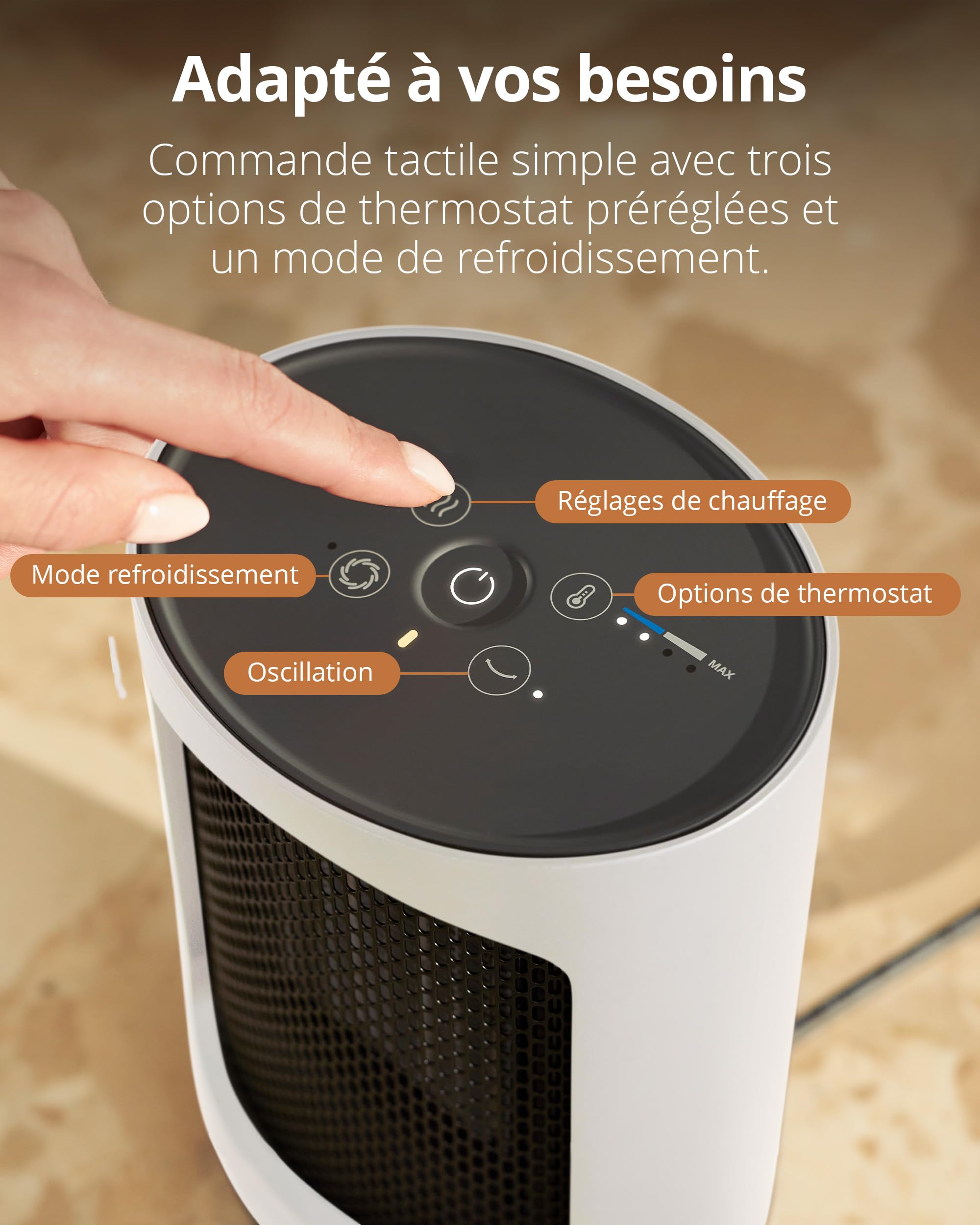 Duux Zone Chauffage Soufflant Céramique – 1500W – Thermostat – Blanc
