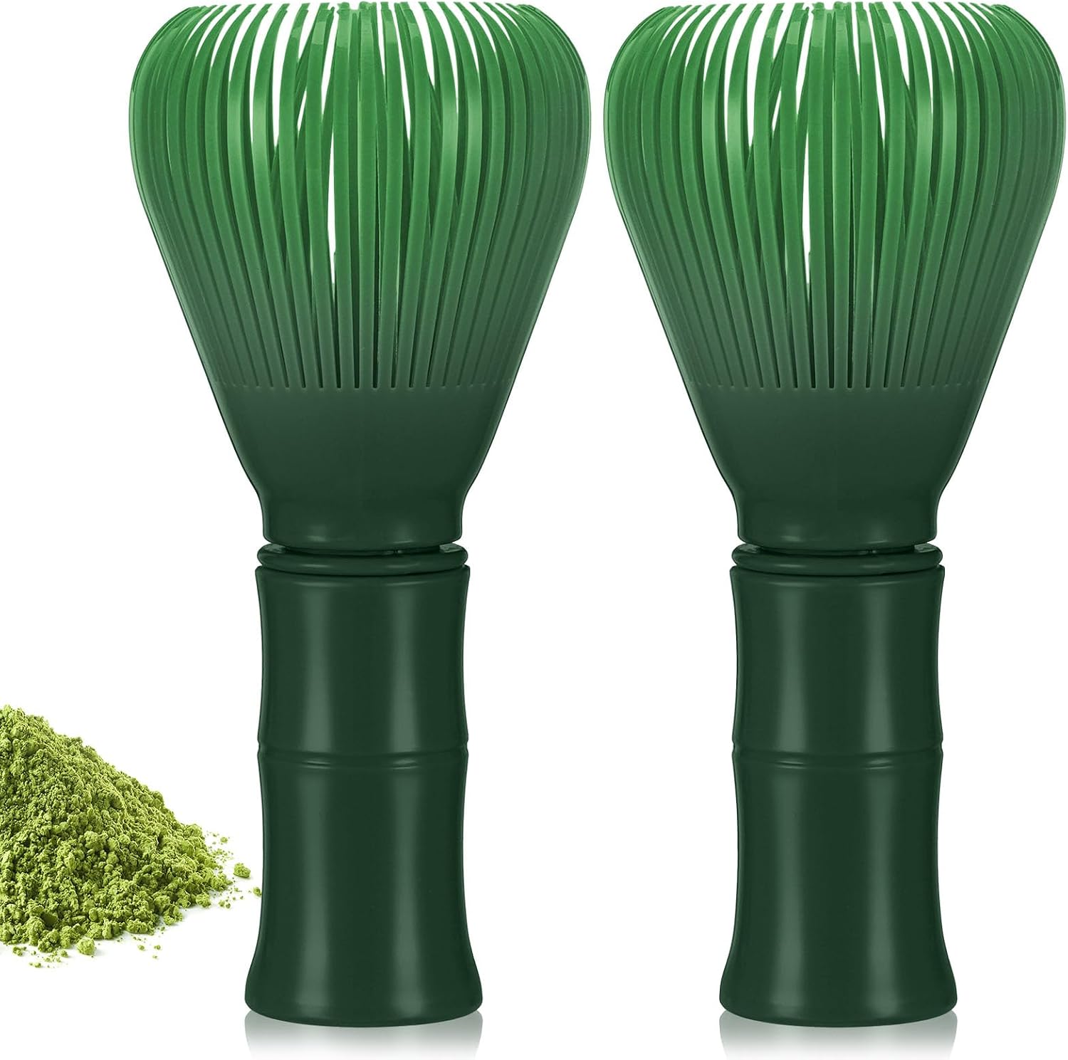 Baderke 2 Pieces Resin Matcha Whisk Chasen Tea Stirrer, Yellow