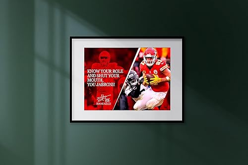 Miniatura 5 de Vincit Veritas Póster de Travis Kelce con cita motivacional, carteles inspiradores de fútbol para decoración deportiva, coaching, arte de pared,