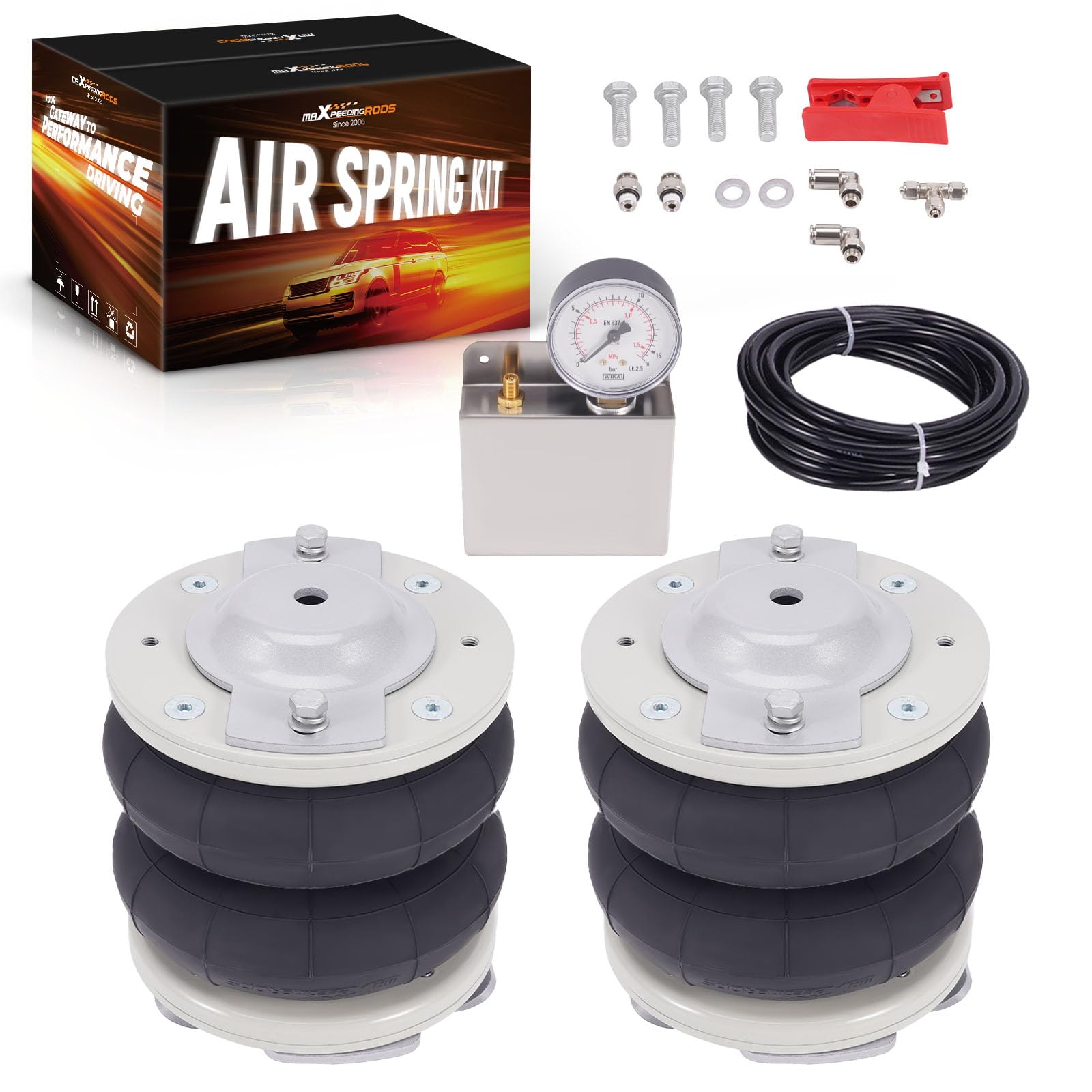 maXpeedingrods Molla d'aria posteriore con misuratore Kit per 1994 – 4000 kg