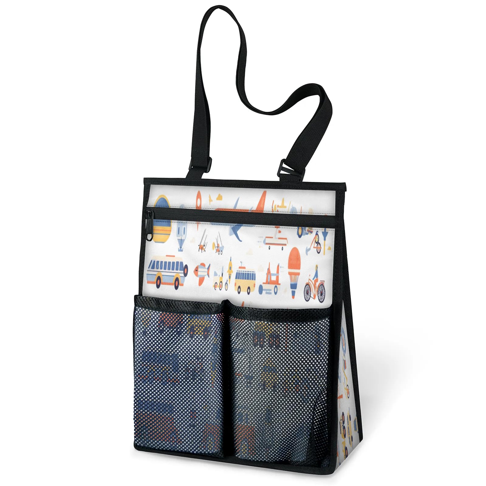 Ourtheme Cute Car Airplane Portable Shower Bag for Travel Gym Camp Beach Tote Shower Caddy Bags Hanging Toiletry