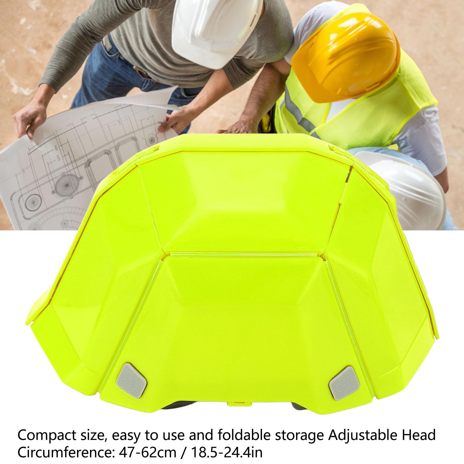 Protección de plástico Plegable, Correa Ajustable Casco de Seguridad de Alta Resistencia para Viajes, Trabajo y Uso de Emergencia