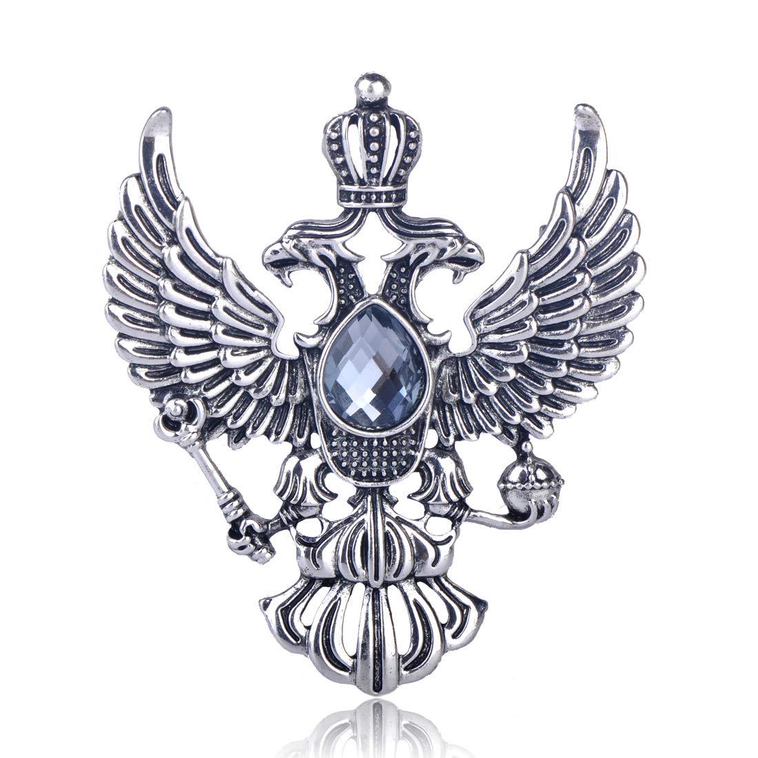 Vintage Russian National Emblem Shape Brooches Antique Rhinestone Brooch Women Men Souvenir Gifts Lapel Pins