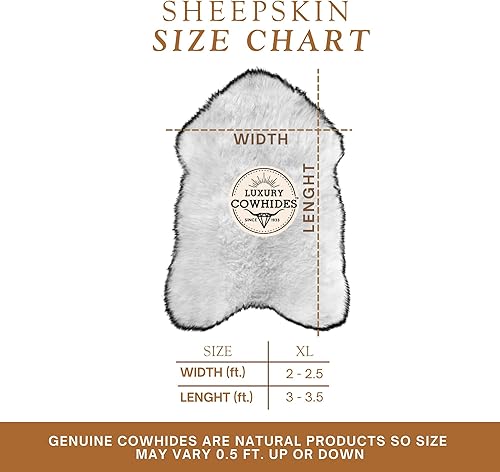 Miniatura 2 de Sunshine Cowhides Alfombra de piel de oveja, 100 % piel de oveja auténtica, funda para silla y alfombra para sala de estar, dormitorio, oficina y