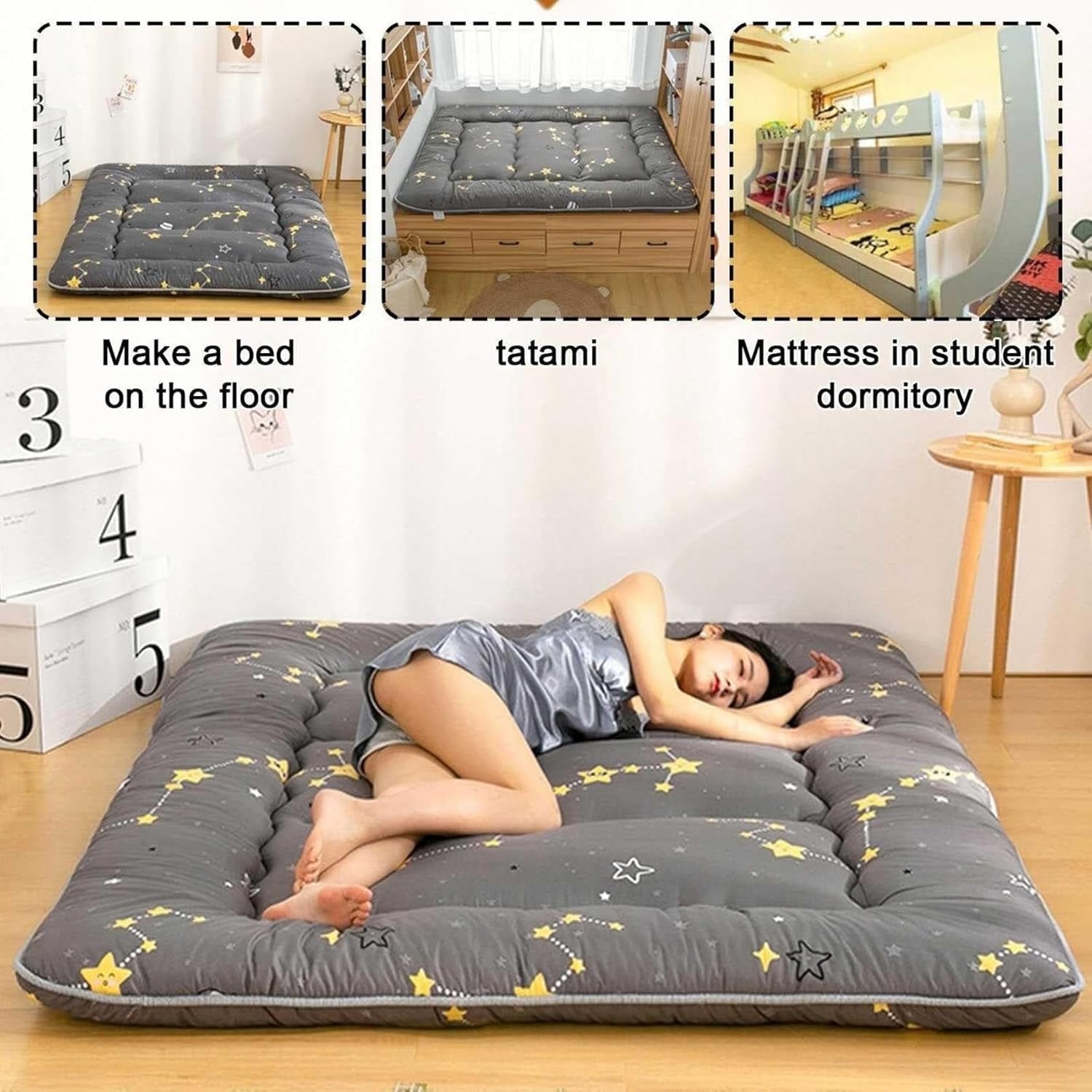 Materasso pieghevole arrotolabile thailandese massaggi materassi tatami tappetino materasso per pavimento,Antiscivolo E Traspirante(01,150x200cm)