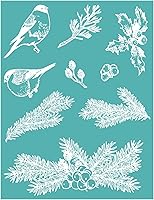 Vista 19 de BAOFALI Plantilla de serigrafía con temática navideña, impresión de serigrafía autoadhesiva reutilizable, para decoración/impresión