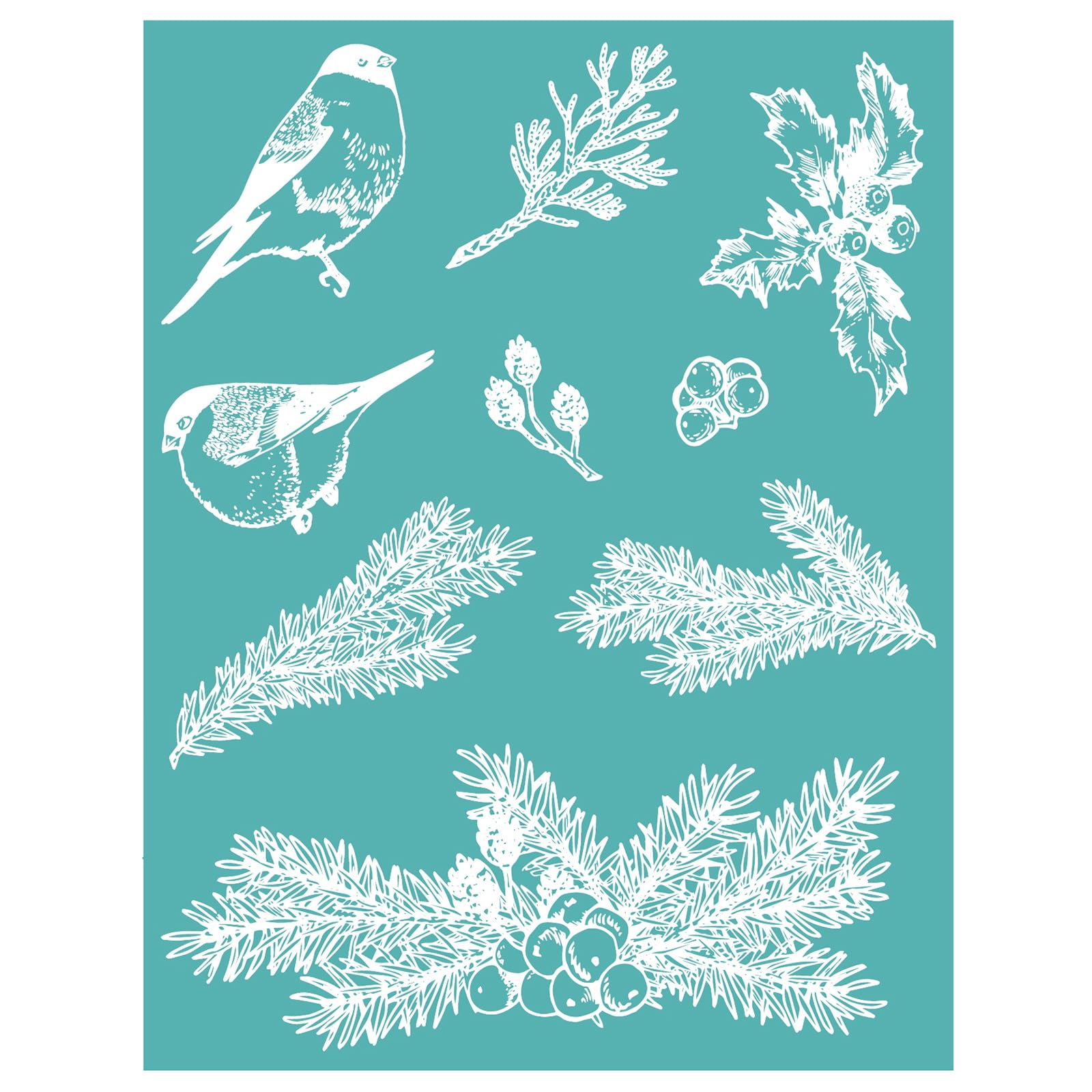 Christmas Theme Silkscreen Stencil,Reusable Self-Adhesive Silk Screen Printing, for Decor/Printing on Wood/Fabric/Wall/Cup/Plate/Glass/Paper, Home Christmas Decorations(8.5x11inch)