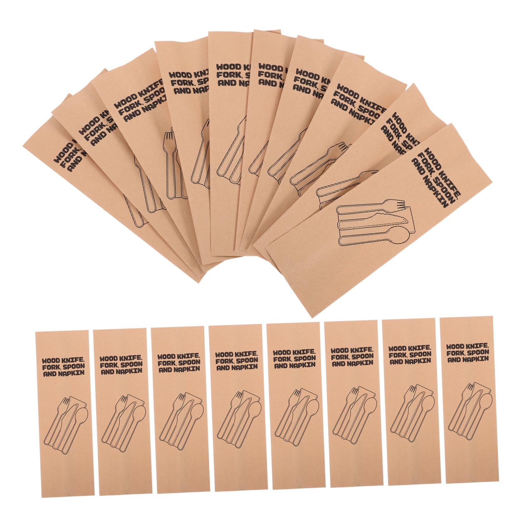 Fundas de papel para vajilla resistentes y ecológicas en lote de 100 piezas de kraft