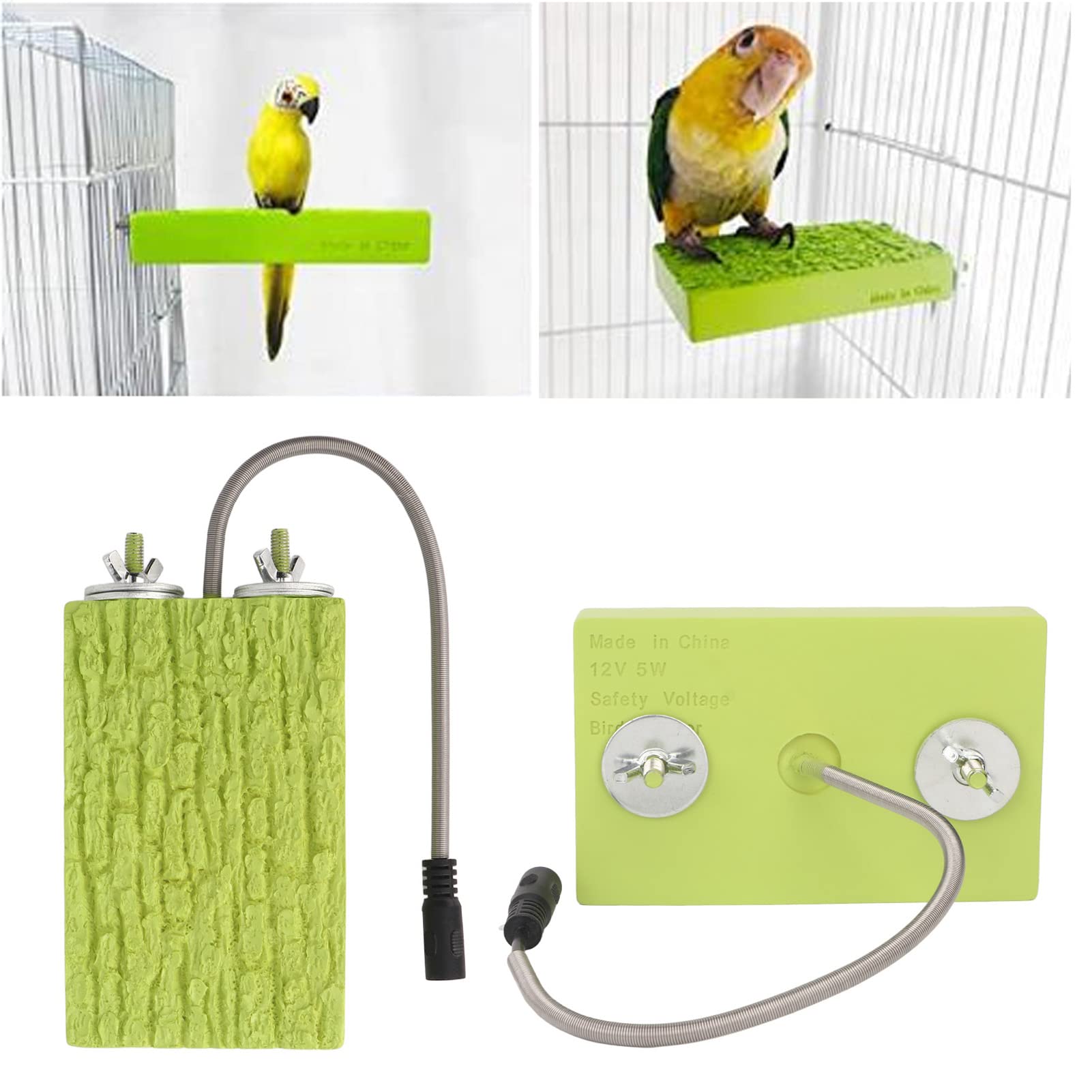 Heizplattform für Vogelstangen, 12 V, 5 W, Kleines Haustier, Warmer Ständer, Vogelheizung für Käfig, Vogelstange, Ständerwärmer, Zum Kuscheln für Graupapageien, Sittiche, Papageien