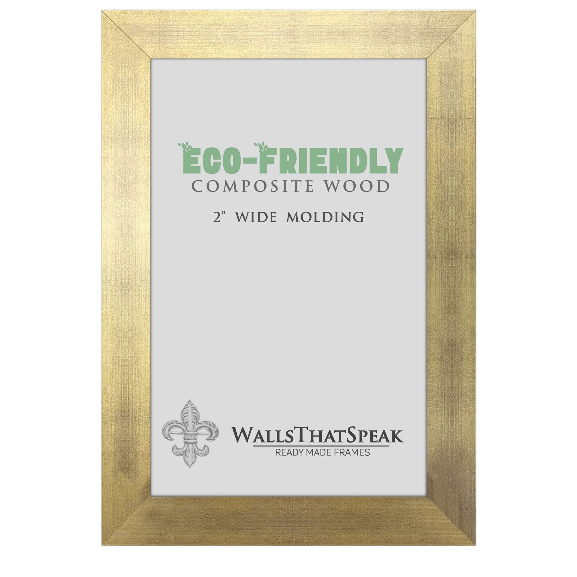 wallsthatspeak 20x25 Gold Picture Frame for Posters Puzzles or Artwork, 2-Inch Wide Border Moulding Photo Frames