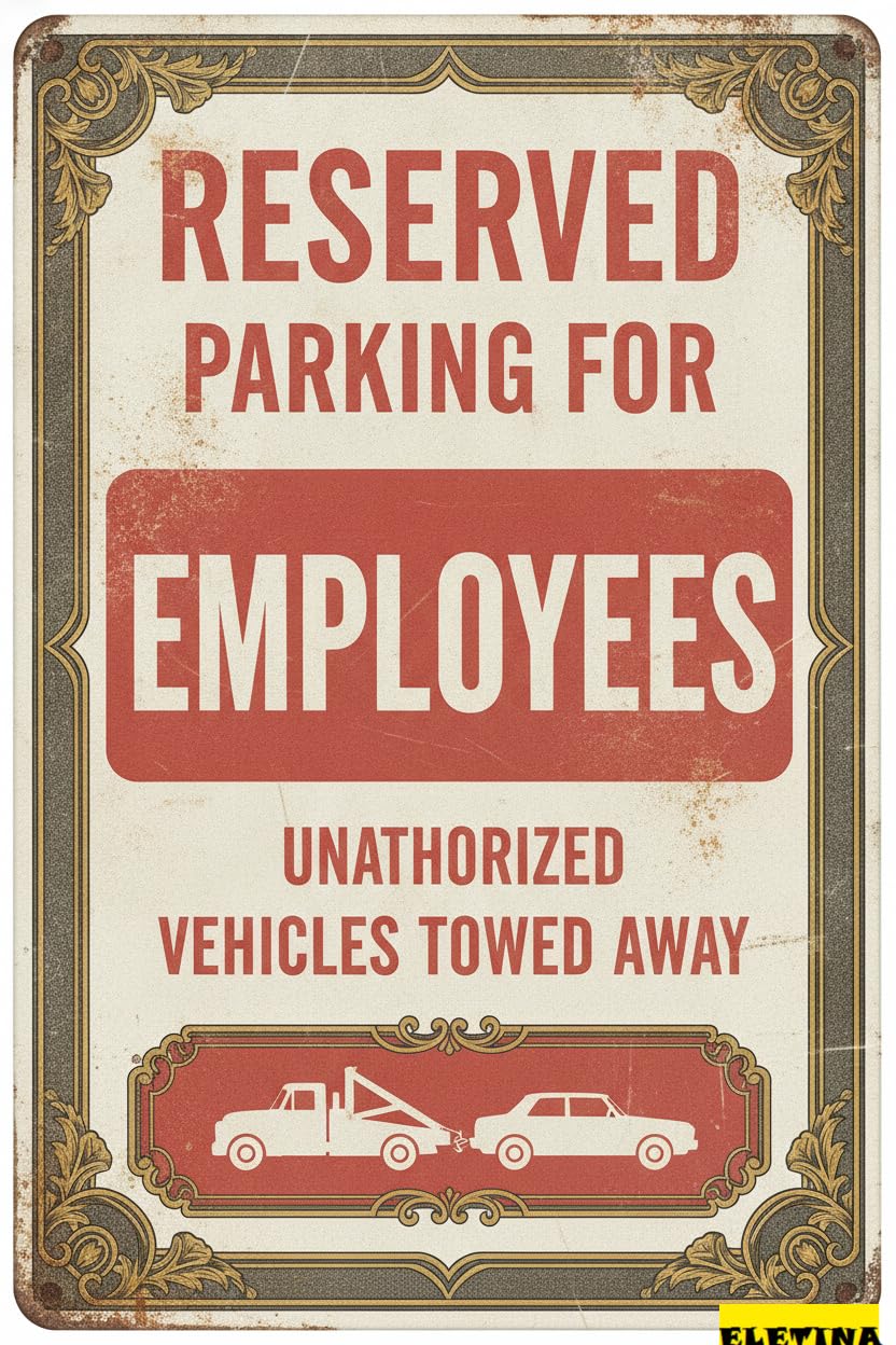 Personalized Sign for Man Cave Reserved Parking Employees Aluminum Warning Tin Metal Warning Symbol Metal Wall High Way Fence Yard Road Street 8x12in Metal Quality Private Property Decorative