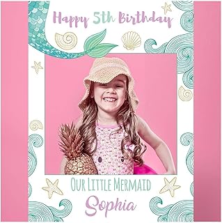 Our Little Mermaid Photo Booth Prop Frame, Birthday Photo Prop - sizes 36x24, 48x36; Mermaid Photo Booth Prop, Kids Birthday Party, Under the Sea Props, Handmade Party Supply Photo Booth Props