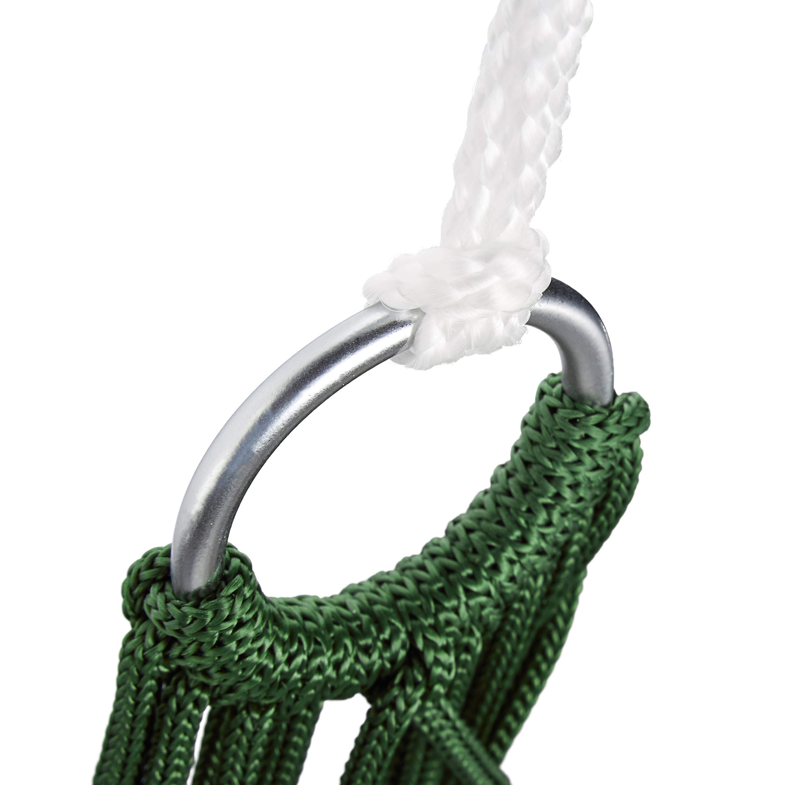 Relaxdays Amaca a Rete, da Giardino & Campeggio, 1 Persona, Leggera, Custodia, Verde Scuro
