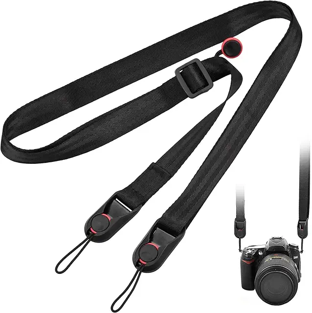 Sangle pour Appareil Photo Réglable - Bandoulière et Dragonne Lavable (45-152 cm)