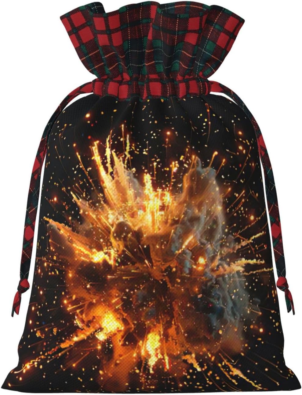 DRTGEDS Explosion Firework 3d Sturdy Drawstring Bag 4.7x6.9in Fashionable And Practical Gift Bag For Daily Necessities 1pcs image 2