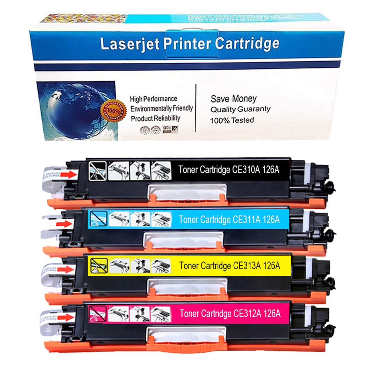 Machter Compatible Toner Cartridge Replacement for HP 126A CE310A CE311A CE312A CE313A for Color Laserjet Pro CP1025 CP1025NW M275 MFP M175A M175NW Printers (Black, Cyan, Magenta, Yellow, 4 Pack)
