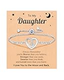 UPROMI To My Granddaughter/Daughter/Niece Gifts, I Love You to The Moon and Back Bracelet, Christmas Valentines Birthday Gifts