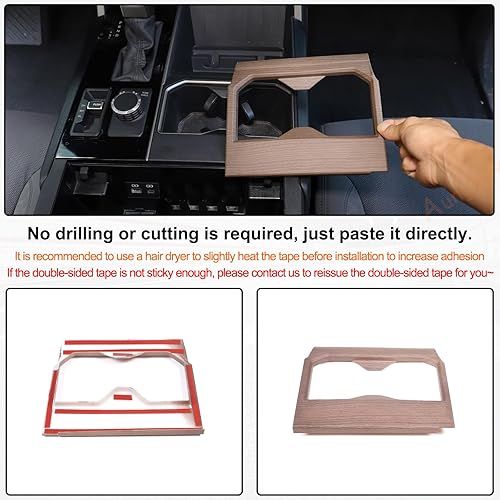 Vista 60 de Aunginsy Soporte para portavasos de asiento trasero central compatible con Toyota Tundra/Sequoia 2022-2024 2025 para consola central de fila trasera