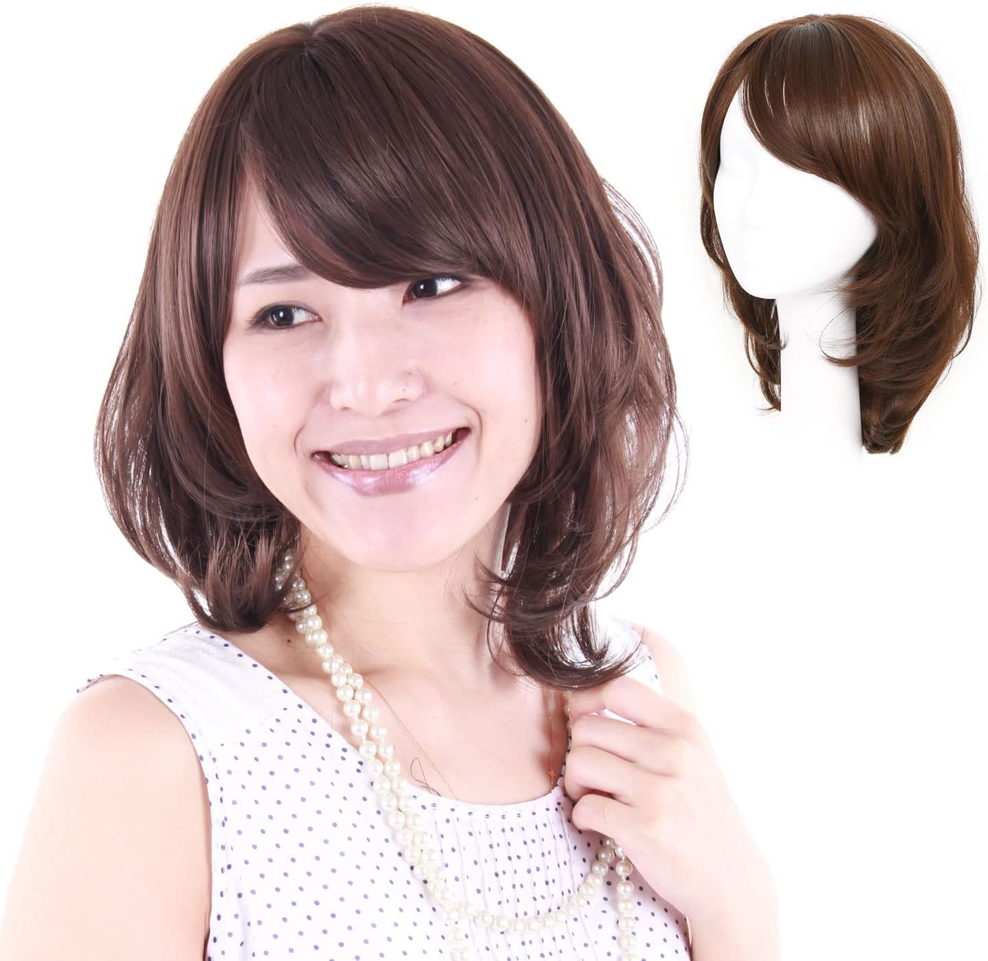 人毛100% ウェーブがかわいい ボブ かつら・ウィッグZ86 人毛100% 清楚