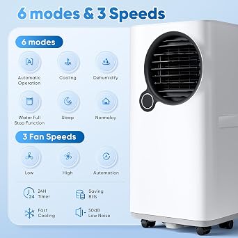 16000 BTU Portable Air Conditioners with WiFi, App Control & Dehumidifier