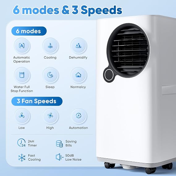 16000 BTU Portable Air Conditioners with WiFi, App Control & Dehumidifier