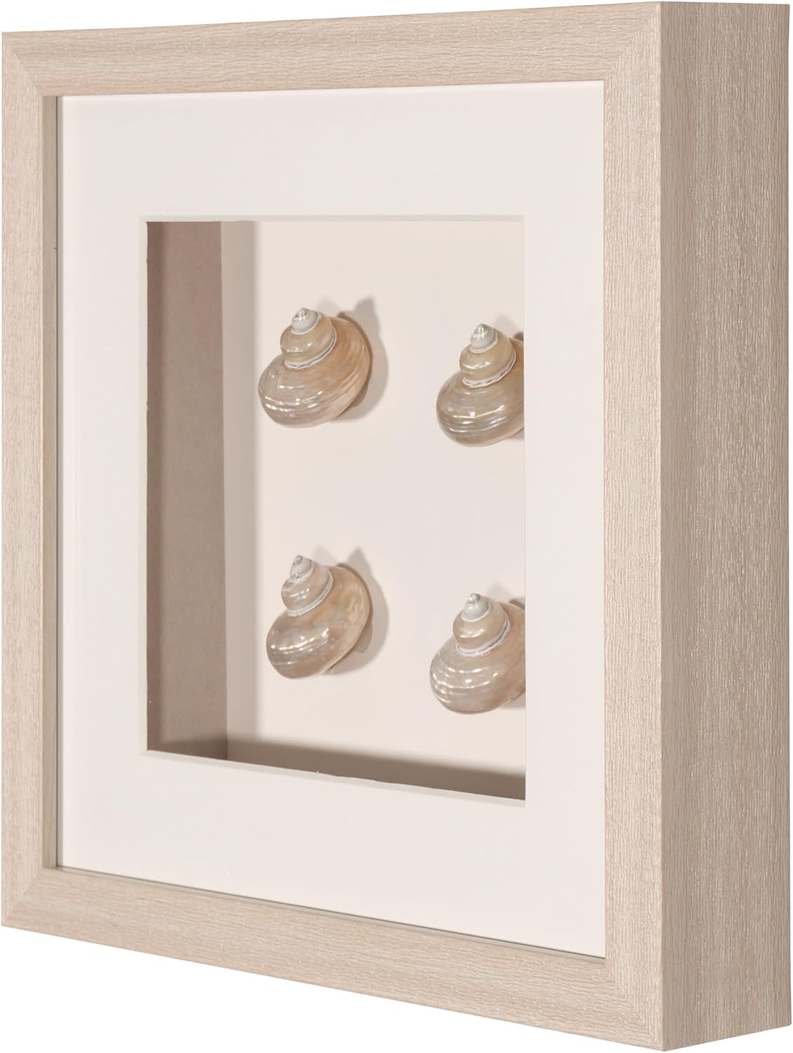 HUJI Handmade Pearlescent Sea Shell Shadow Box Wall Decor Wall Art Set of 2