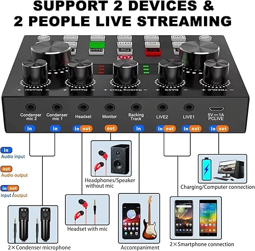 Miniatura 7 de V8s para 2, cambiador de voz V8s con micrófono de podcast BM-800 - Micrófono condensador de estudio perfecto para podcasting, grabación, canto,