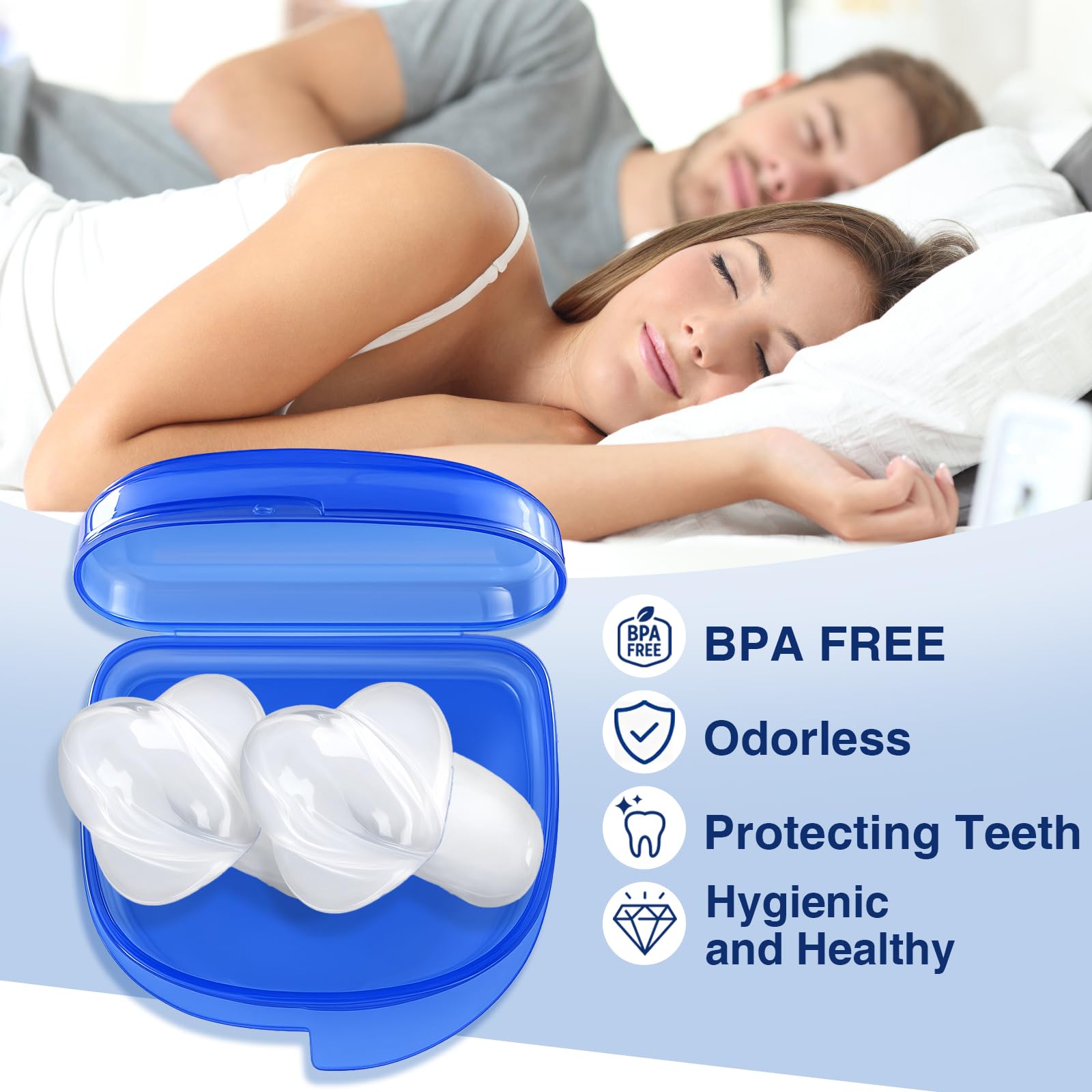 Dispositivo antironquidos, solución para dormir para hombres y mujeres, solución reutilizable para ronquidos -F03