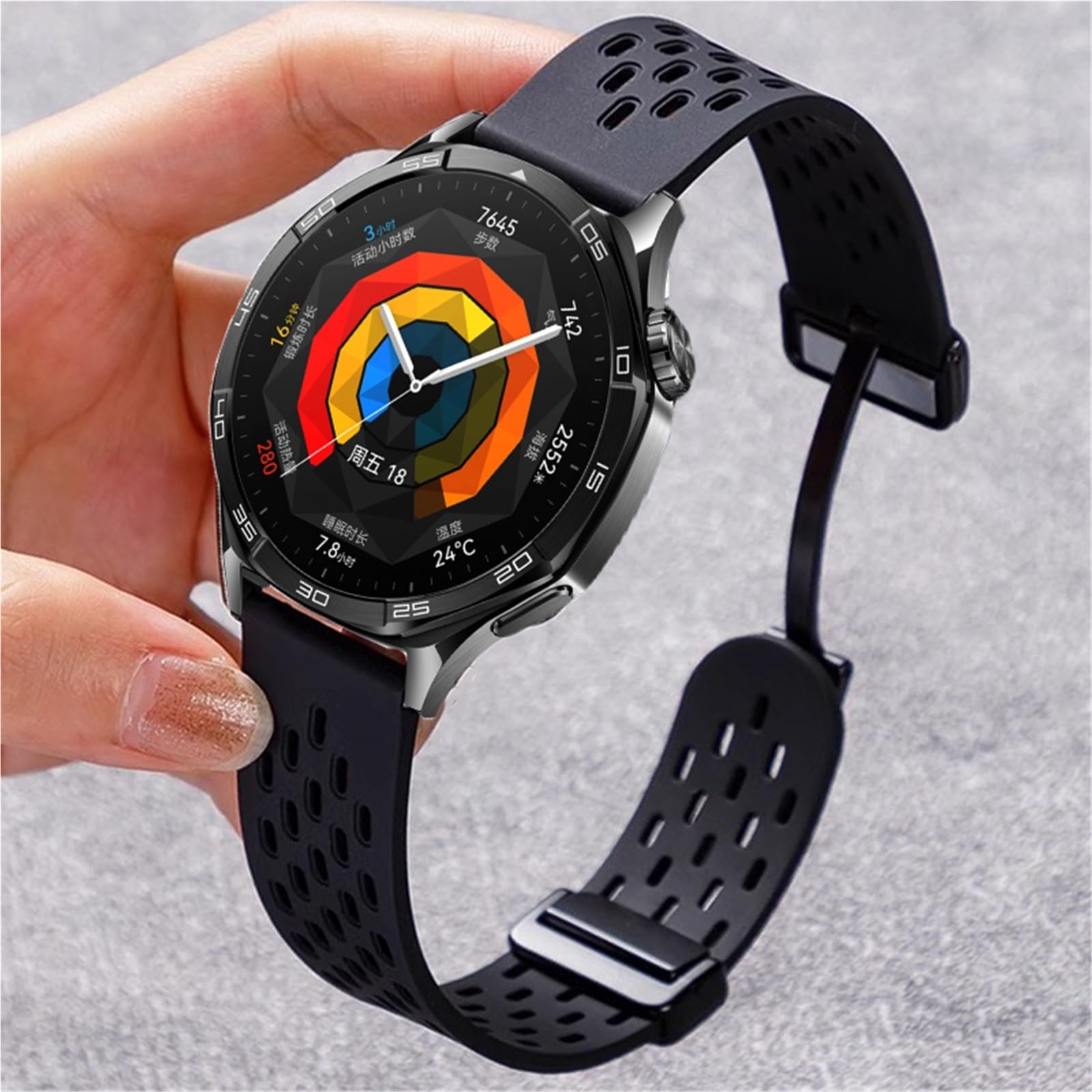 EZZON Bracelet de montre magnétique en silicone pour Huawei Watch GT 5 46 mm 41 mm - Bracelet de sport respirant pour Huawei GT5 Pro GT4 GT3 GT2 Correa (S-vert menthe, 20 mm), 20mm, Achat