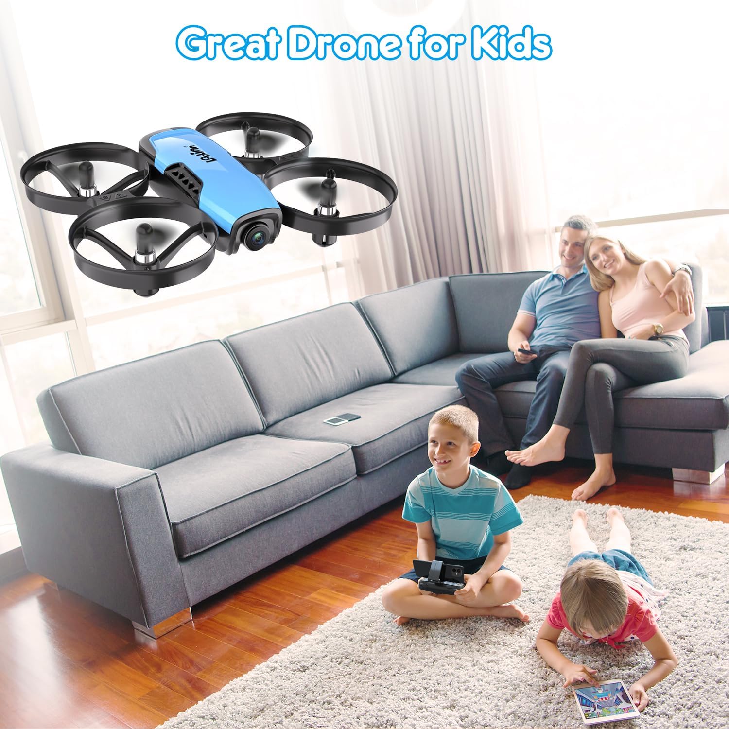 Loolinn | Drone for Kids Gift with Camera - Mini Drone, Remote Control Quadcopter Drone with 90° Adjustable Camera, Photos and Videos, Safe for Kids, Easy to Fly (Gift for Boys and Girls)