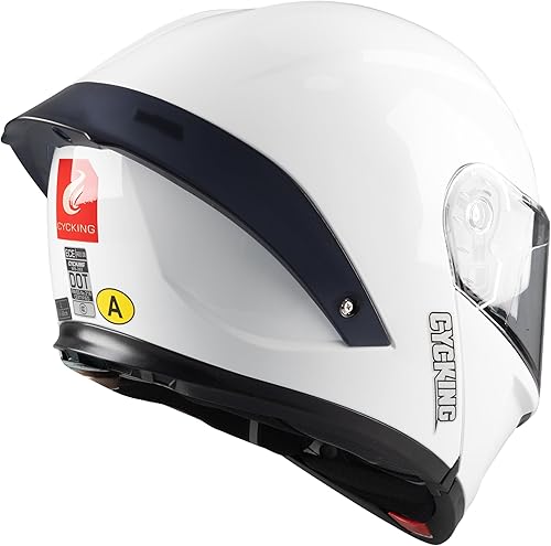 Miniatura 11 de Motorcycle Full Face Helmet Dual Visor Helmets for Adult Men and Women with Smoked Sunshield DOT Approved Quick Release Buckle Four Season Removable