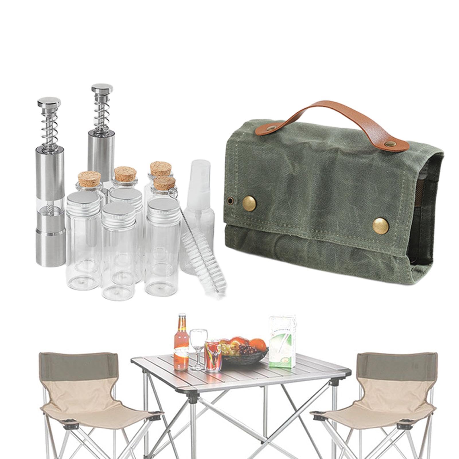 Kit d'assaisonnement de camping et récipient d'assaisonnement de voyage en toile