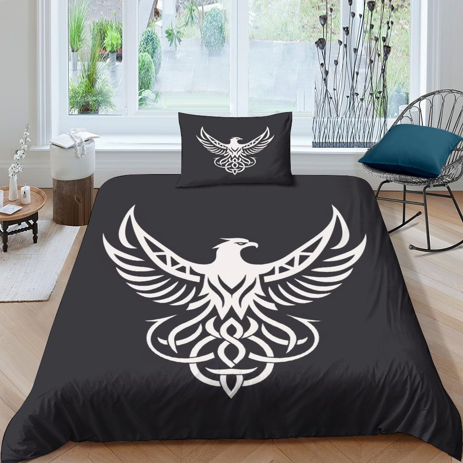 Housse de couette mythologie nordique et aigle volant pour décorer la chambre des enfants et adultes