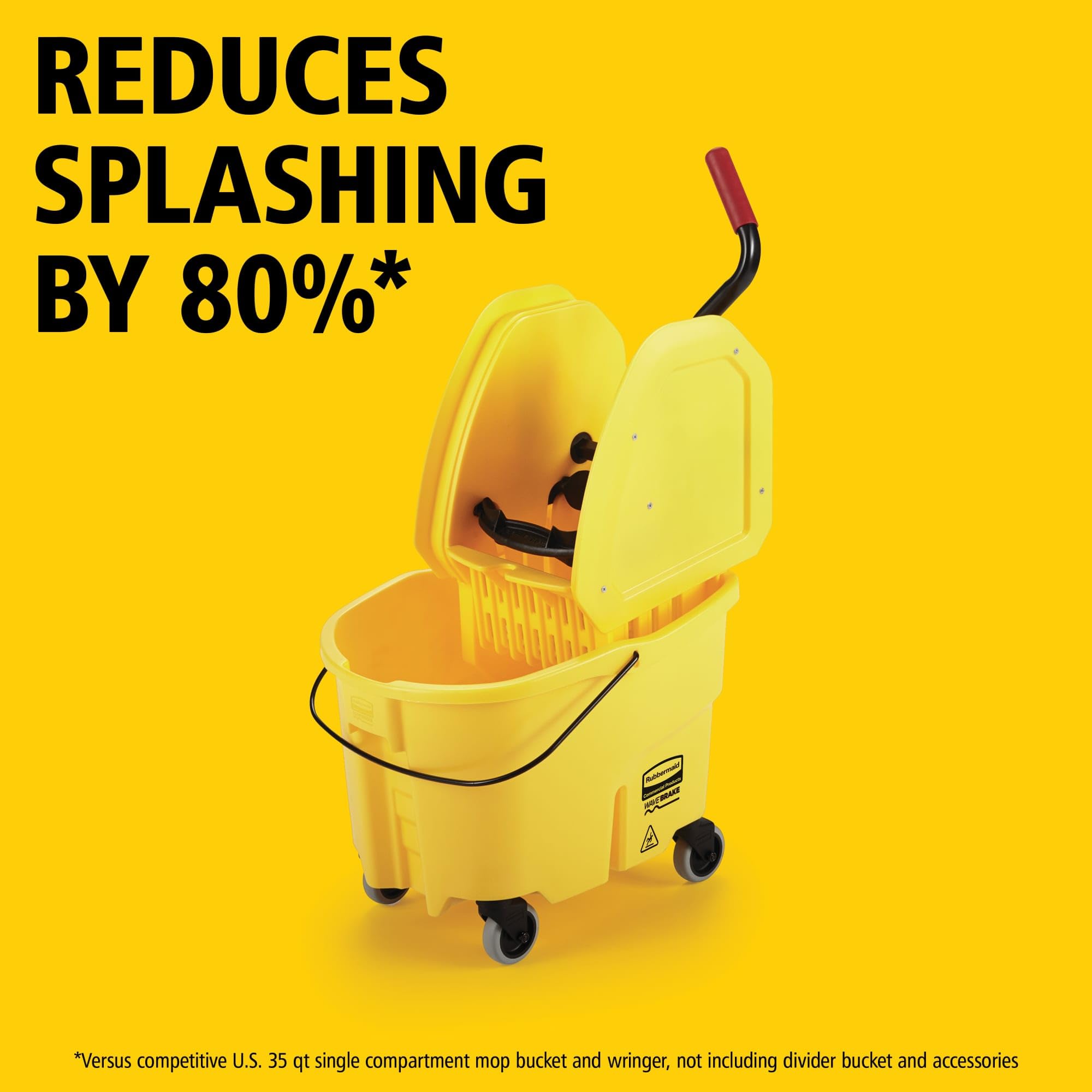 Rubbermaid Commercial Products Commercial Products FG757788YEL Système de Lavage Hautes Performances avec Combo de Presse 33,12 L Wavebrake, Jaune